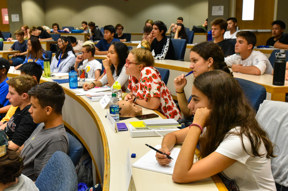 Students learning in class. 