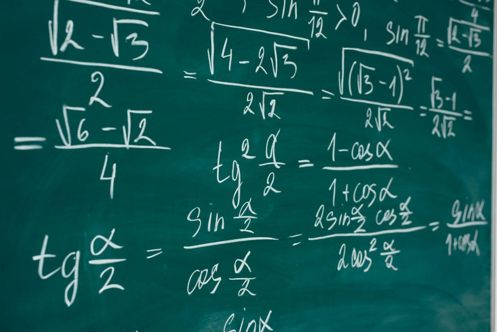 math equations on the blackboard