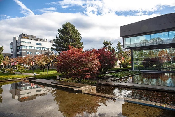 Pretty image of buildings on campus at Langara college