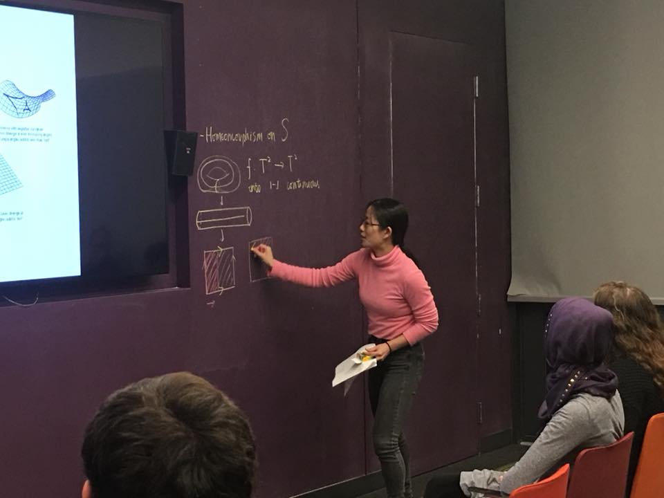 A professor and students in a math class