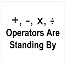 Different math symbols used in problems: addition, subtraction, multiplication, and division.
