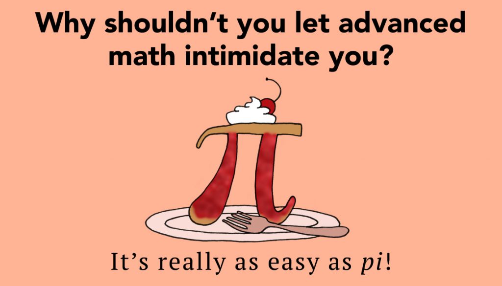 A pi symbol decorated to look like a piece of pie.