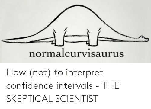 A normal curve represented by a dinosaur.