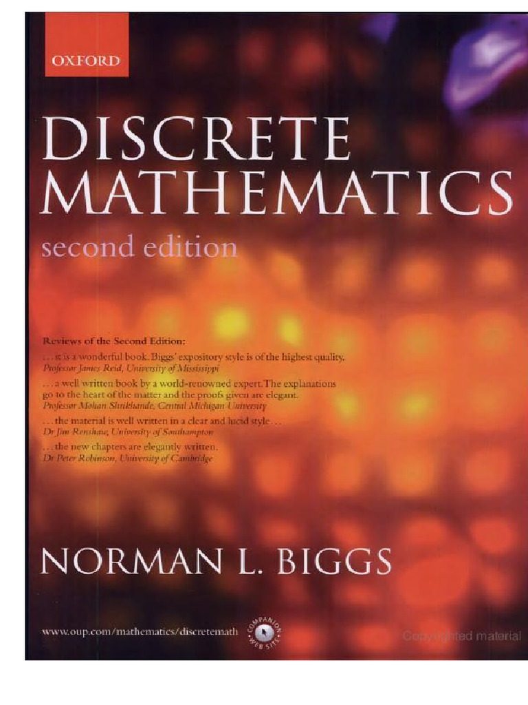 A "Discrete Mathematics" textbook cover