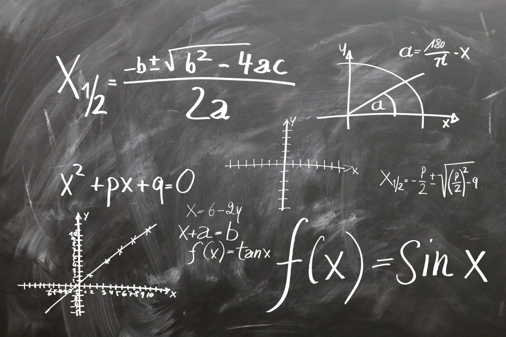 A blackboard with linear algebraic equations 