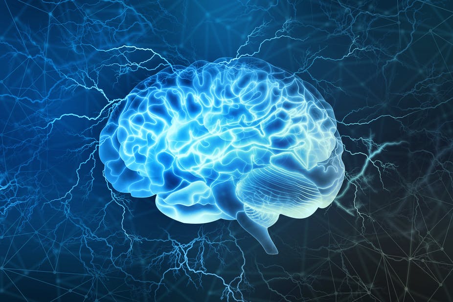 A blue and glowing brain.