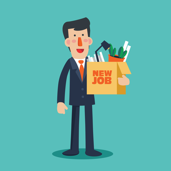 a person heading into a new job