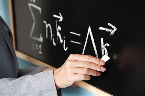Someone writing a math equation on a  chalkboard.