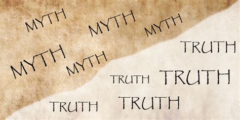 A piece of paper with the words 'MYTH' and 'TRUTH' on each side.