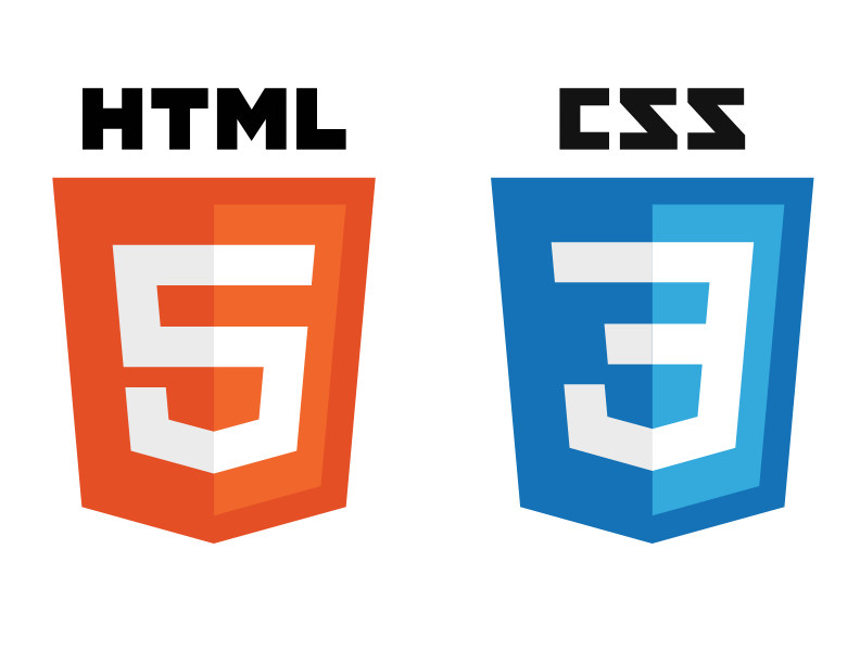 The HTML and CSS logos